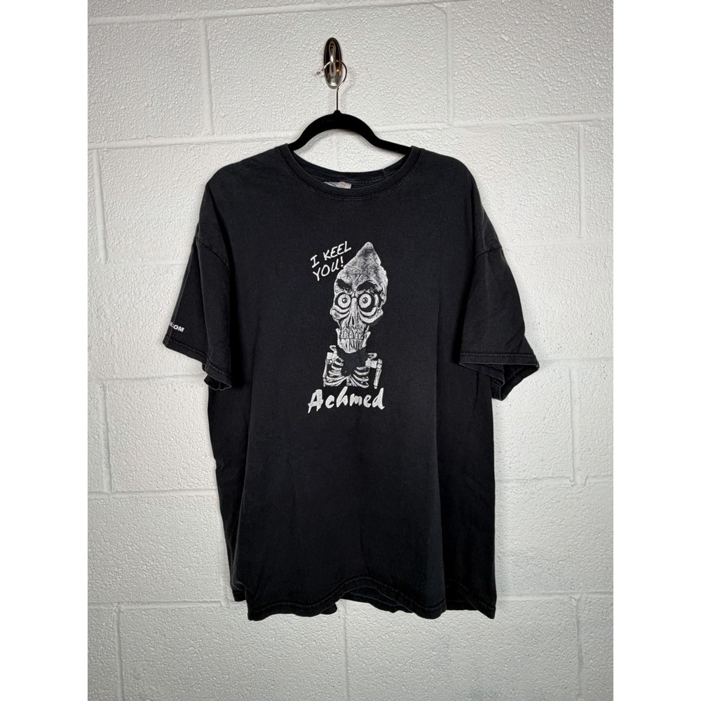 Jeff Dunham Achmed I Keel You Y2K Graphic Tee 2XL Faded Distressed Hanes Heavywt